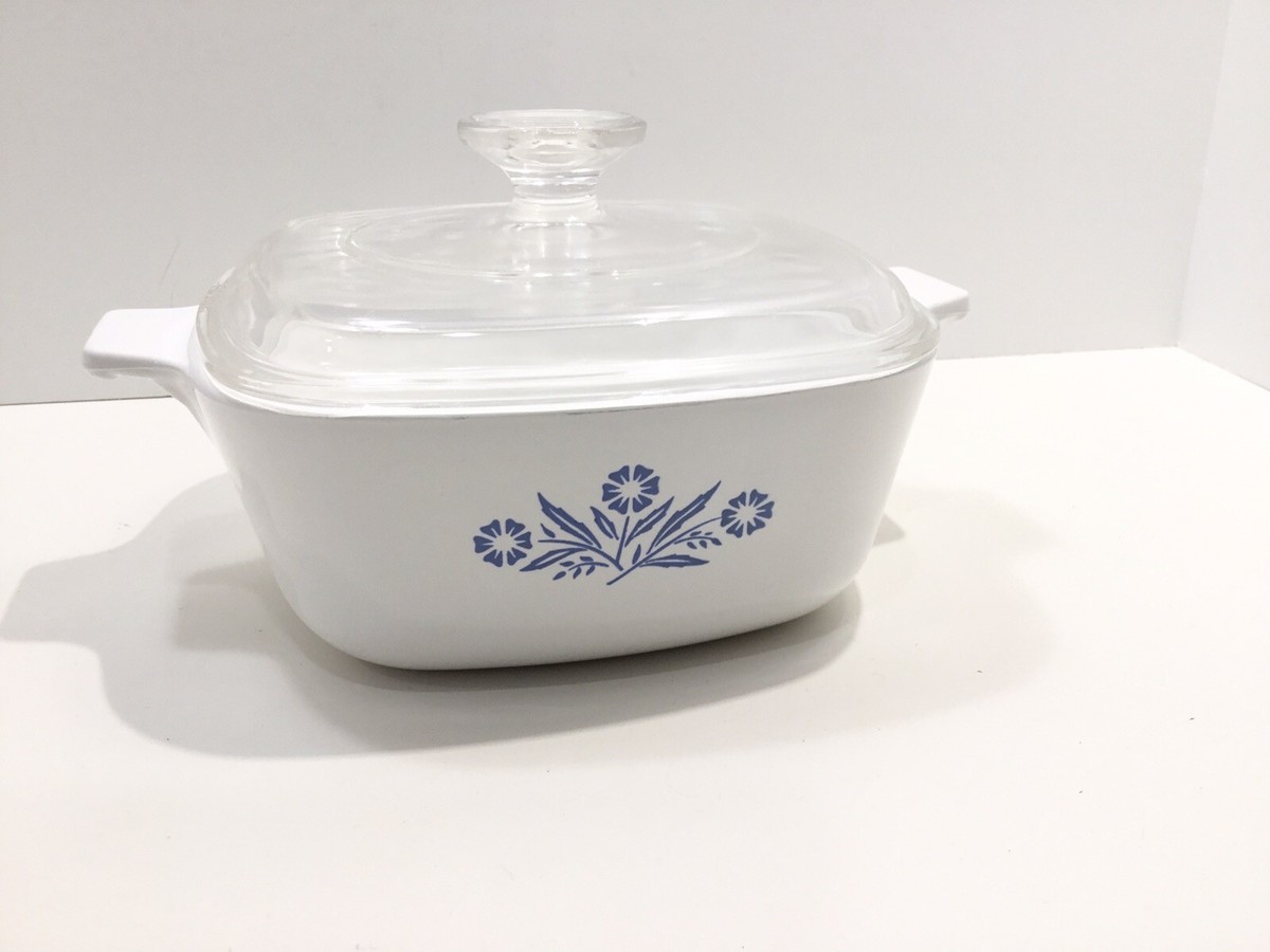 米軍 実物 OLD PYREX デザートプレート① RARE Vintage Corning Ware Blue Cornflower P-1 1/2-B W Pyrex
