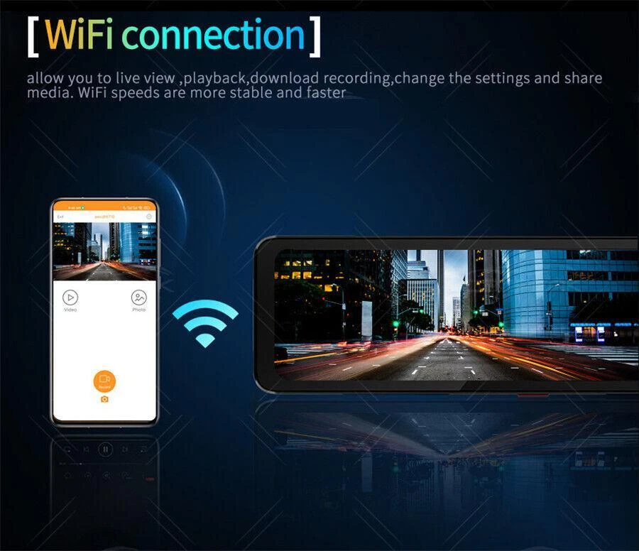 HD Pantalla Táctil Dash Cam Coche DVR Grabadora de Video Carplay Android Auto WIFI FM GPS Foto 4 de 4