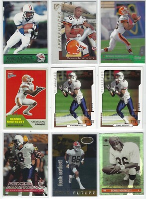 (58)ct DENNIS NORTHCUTT NFL FOOTBALL CARD LOT CLEVELAND BROWNS W/ROOKIES