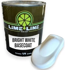LiME LiNE Automotive Basecoats, 1k Urethane Bright White Basecoat - 1 Quart