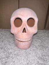 Target Hyde and EEK 2024 Light Pink Terracotta Grinning Skull Halloween Decor
