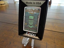 HALLOWEEN PARTY FRANKENSTEIN DON'T LOSE YOUR BRAINS ZIPPO LIGHTER MINT IN BOX