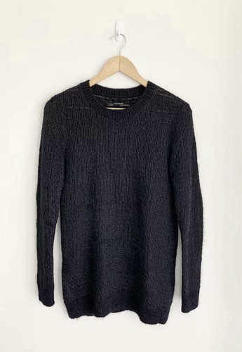 AllSaints All Saints Black Mohair Wool Metallic Knit Sweater Jumper Sz 6 XXS XS - Picture 4 of 8