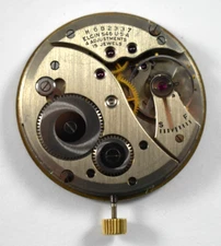 Vintage Elgin Grade 546 10s 15J OF Pocket Watch Movement lot.fk