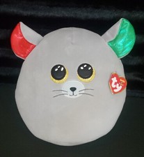 TY SQUISH A BOO 10" CHIPPER MOUSE CHRISTMAS 2021 PLUSH CUSHION PILLOW SOFT TOY