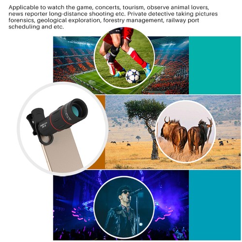 APEXEL 18X Zoom Lens Far Distance Phone Camera Lens for Phones With Tripod Clip - Photo 3 sur 7