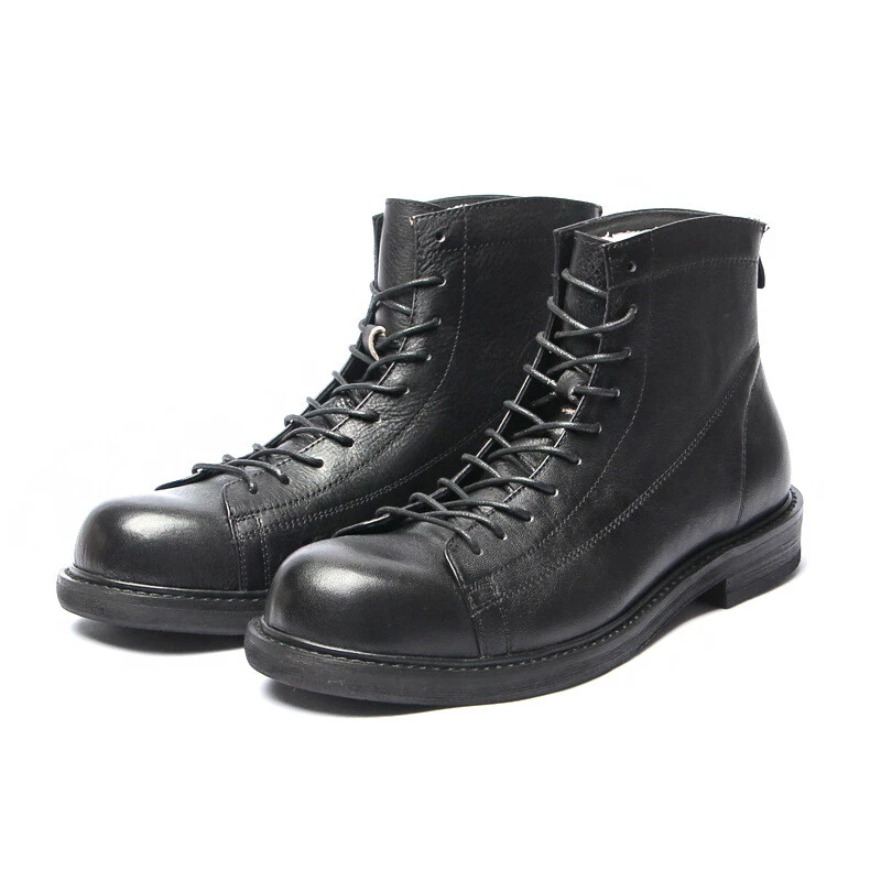 Retro Men British Tooling Handmade Ankle Boot Short Shoes Lace Up