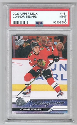 2023-24 Upper Deck #451 Connor Bedard Rookie Young Guns PSA 9