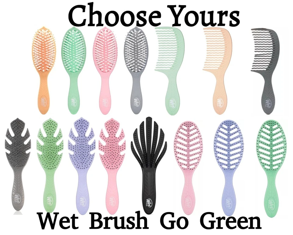 Wet Brush GO GREEN - Treatment & Shine/Comb , Detangler, Speed Dry -Choose Yours - Photo 1/1