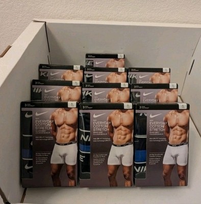Lot of 10 NEW 3 Pack Nike Everyday Cotton Stretch Dri-Fit Boxer Briefs XL