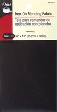Dritz 55120-1 Iron-On Mending Fabric-Black 6"X13"