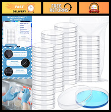 120 Pack Sterile Plastic Petri Dishes with Lids - 90mm x 15mm Lab Culture Suppli
