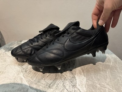 NIKE TIEMPO PREMIER II SG-PRO AC BLACKOUT Edition LEDER Fußballschuhe UK 7,5