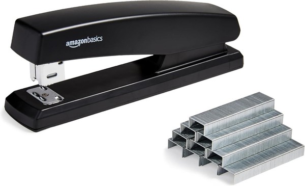 Amazon Basics HeftgeräT – Schwarz | Robuster Schreibtischhefter FüR BüRo, Schule-image