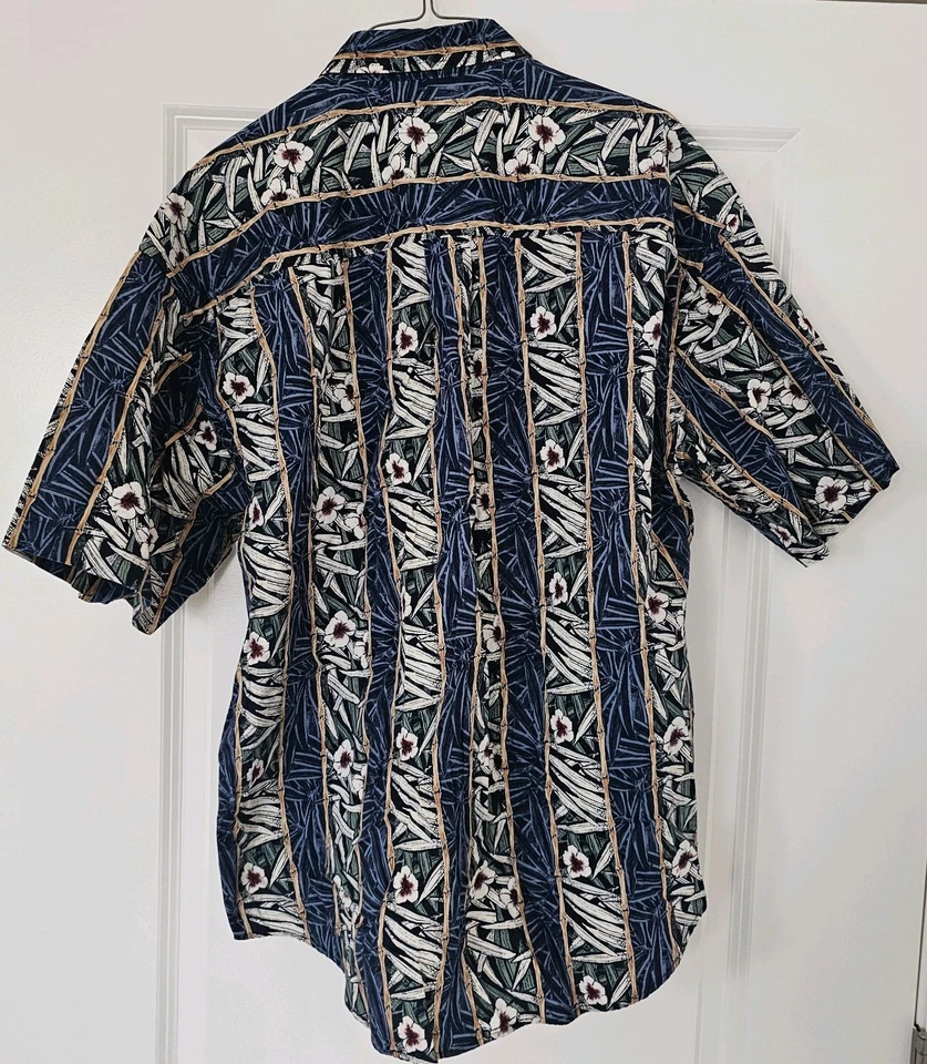 Camisa de hombre manga corta con botones talla XL con estampado floral estilo hawaiano Foto 2 de 4