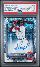 2025 BOWMAN CHROME PROSPECT AUTOS SPECKLE REFRACTOR FRANKLIN ARIAS 154/299 PSA 8