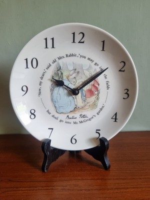 Beatrix Potter Wedgewood Teller Wanduhr Peter Rabbit 1990er China Cottagecore