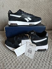 Image of Reebok Glide DMX Trainers Microbubble Womens Running in Black White Grey UK 6