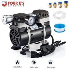 Lab Vacuum Pump Oilless Vacuum Pump 50L/Min with Switch Vacuum Meter + Silencer