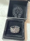 vintage 925 Silver ChromeHearts Cemetery Ring  Gothic Jewelry Gift Box  Size 11