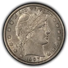 1907 50c Silver Barber Half Dollar - AU/UNC - SKU-Y6415