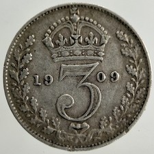 1909 Edward VII Threepence Silver Coin | Fine Collectable Grade