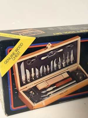 X-ACTO PRECISION KNIFE SET IN WOODEN BOX - VINTAGE NOS Never Used