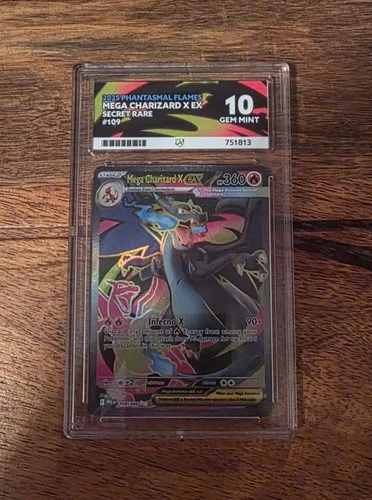 Pokemon Mega Charizard X Ex 109/094 - ACE 10 GEM MINT - PERFECT SUBS