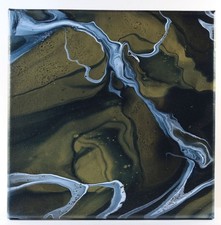 Acrylic Pour Painting On Canvas Wrap Around 10x10 One Of A Kind, Original