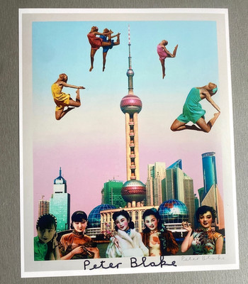 PETER BLAKE British Artist Signed Photo 20x25 Autograph