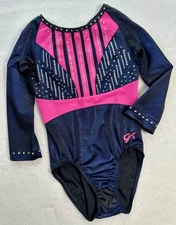 GK ELITE Leotard gymnastics SWAROVSKI RHINESTONE BLING Competition PINK Blue  AS