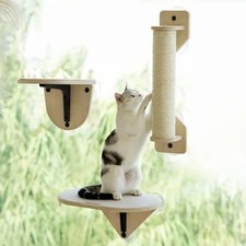 Mewoofun Cat Window Perch Hammock with Steps  Scratching Post Indoor Cat Bed