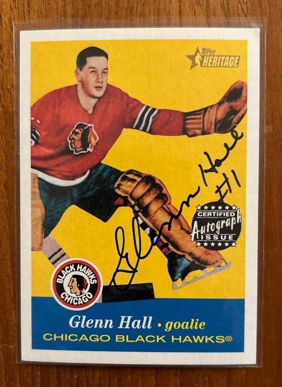 2001 Topps Heritage  Glenn Hall Certified Autographed Card