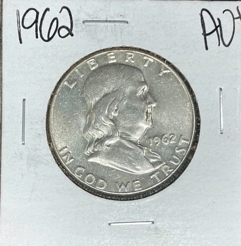 1962  FRANKLIN SILVER HALF DOLLAR ~ AU+ ~ NICE COIN ~ 90% SILVER