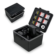 DSLR Camera Battery  SD Micro SD XQD Card Case Holder For Camera Battery x6