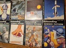1953 Lot of 12 Analog Science Fact Fiction Magazine - Isaac Asimov, Poul, Rey,..