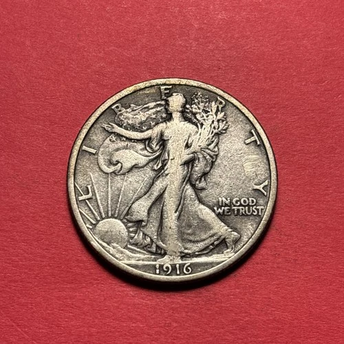 (1) Beautiful Toned Antique 1916-P Walking Liberty Half Dollar CHOICE F-FINE