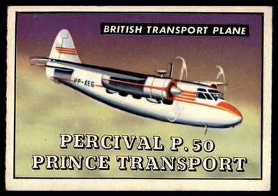 1952 Topps Wings Friend or Foe (R707-4) #174 Percival P.50 Prince Transport