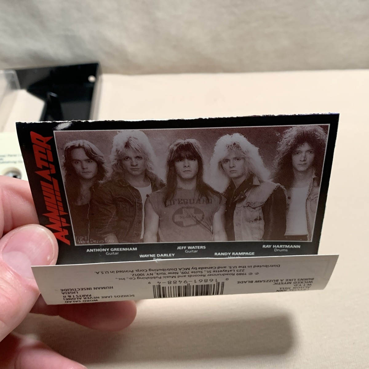 Annihilator - Alice in Hell Cassette Tape - 1989 Roadrunner