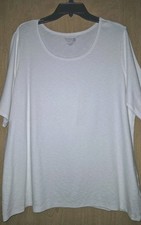 TIME AND TRU Stretch Slub Knit Tee - XXL- Scoop Neck, Short Slvs, Picot Trim