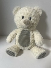 SPARK CREATE IMAGINE White Teddy Bear Rattle Crinkle 12" Plush Corded Tummy EUC