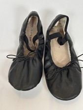 Danskin Girls Size 2 Leather Soles Black Slip On Ballet Shoes