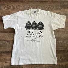 VTG Three Wise Monkeys Snellen Screen Stars Best T- Shirt XL? Big Ten ..