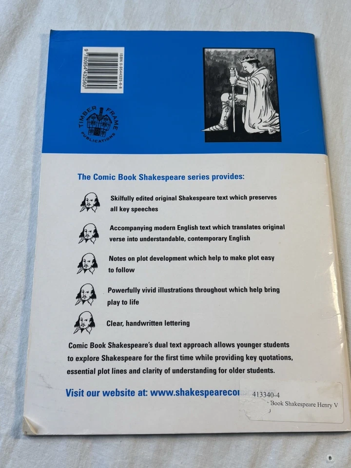 Shakespeare Henry V Comic Book Illustrated Graphic Novel Paperback Foto 4 de 4