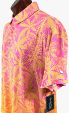 BIRDIE BOUND Golf short sleeve performance POLO sz 3XL PALMS-PINK MULTI