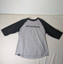 Factory Effex HONDA Raglan Baseball Shirt Men's Size XL Heather Gray Black 