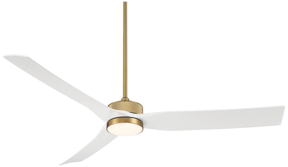 60" Casa Vieja Montage Soft Brass LED Damp Rated Fan with Remote 4910G - Image 2 of 4