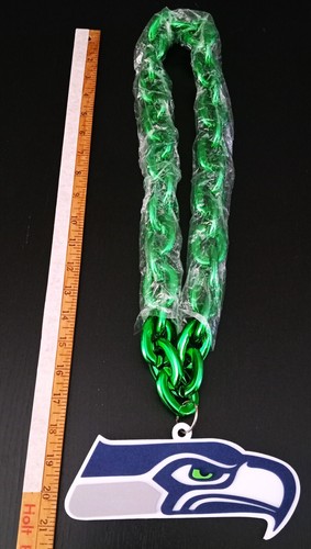 New Seattle Seahawks Chain Necklace 34 inches BIG 3D Foam Logo - Picture 4 of 10