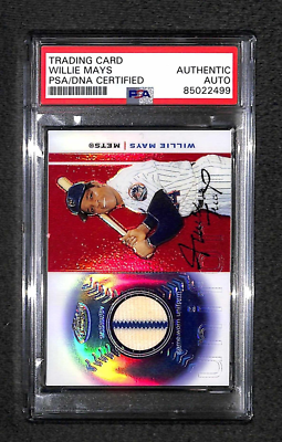 Willie Mays 2003 Topps Finest Patch Auto Autographed Signed Card