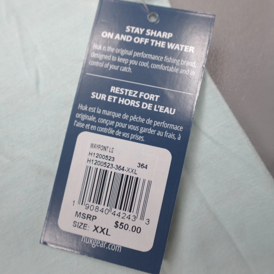 Camisa Huk Waypoint L/S Island Paradise Ligera Elastizada UPF 50+ Hombres Talla 2XL Foto 3 de 4